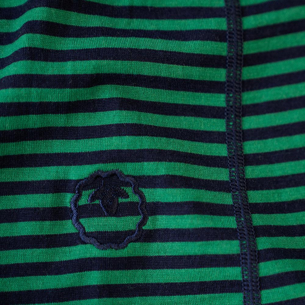 Isobaa | Womens Merino 180 Hipster Shorts (Mini Stripe Navy/Green) | Conquer any activity in comfort with Isobaa's superfine Merino hipster shorts.