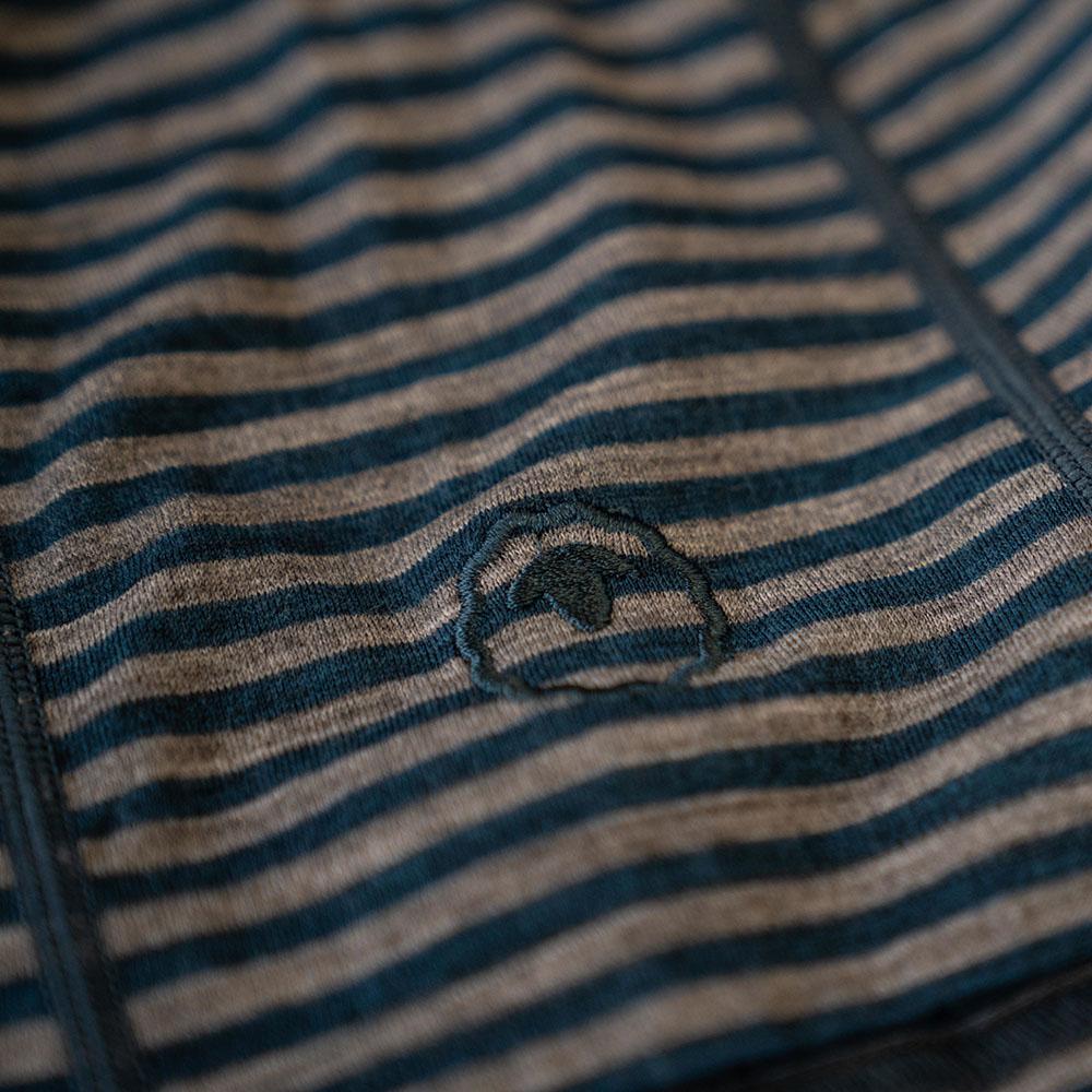 Isobaa | Womens Merino 180 Hipster Shorts (Mini Stripe Petrol/Charcoal) | Conquer any activity in comfort with Isobaa's superfine Merino hipster shorts.