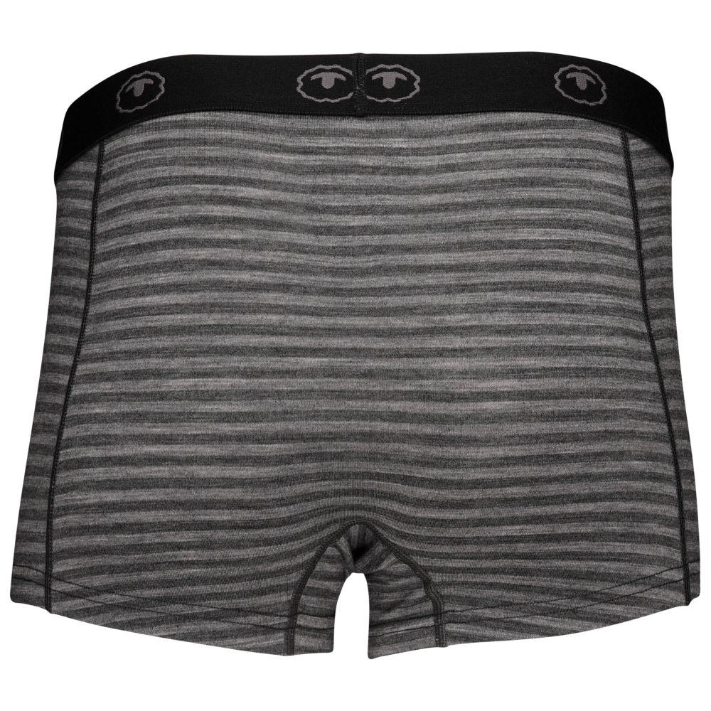 Isobaa | Womens Merino 180 Hipster Shorts (Mini Stripe Smoke/Charcoal) | Conquer any activity in comfort with Isobaa's superfine Merino hipster shorts.