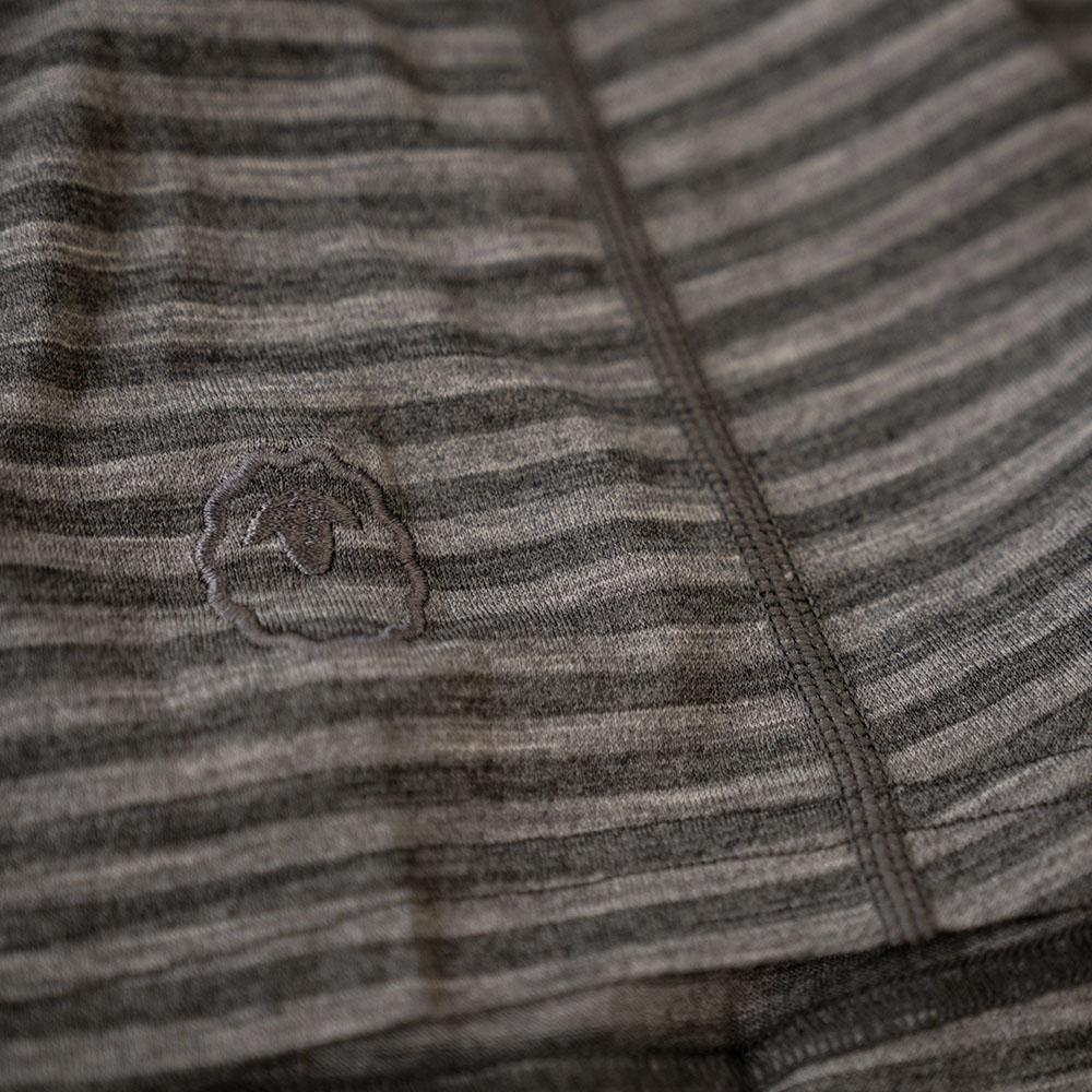 Isobaa | Womens Merino 180 Hipster Shorts (Mini Stripe Smoke/Charcoal) | Conquer any activity in comfort with Isobaa's superfine Merino hipster shorts.