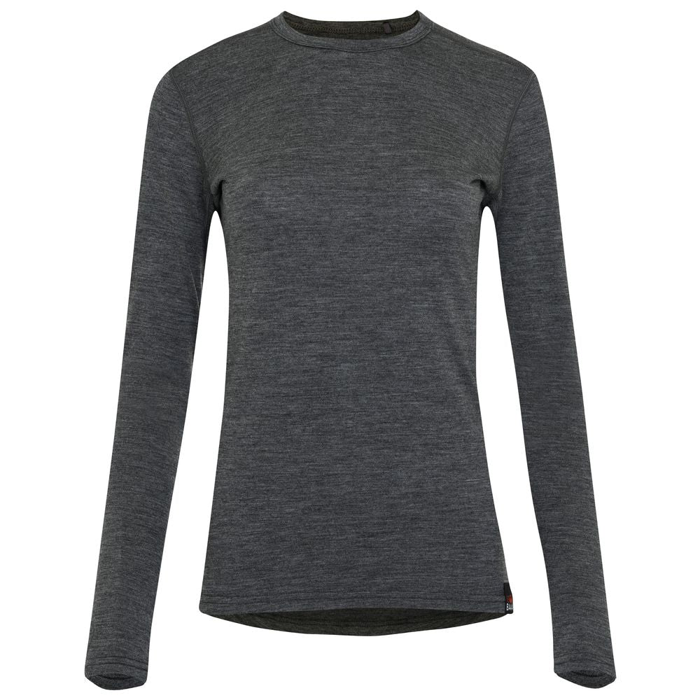 Isobaa | Womens Merino 180 Long Sleeve Crew (Smoke) | Get outdoors with the ultimate Merino wool long-sleeve top.