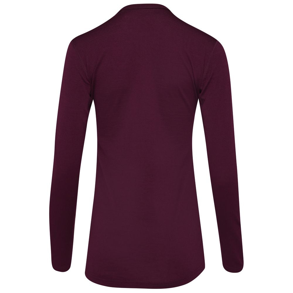 Isobaa | Womens Merino 180 Long Sleeve Crew (Wine) | Get outdoors with the ultimate Merino wool long-sleeve top.