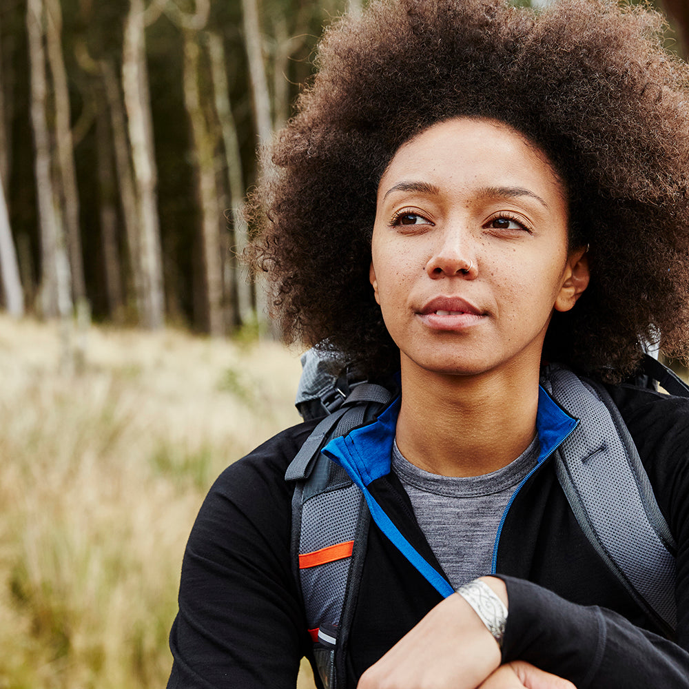 Isobaa | Womens Merino 200 Long Sleeve Zip Neck (Black) | Experience the best of 200gm Merino wool with this ultimate half-zip top – your go-to for challenging hikes, chilly bike commutes, post-workout layering, and unpredictable weather.