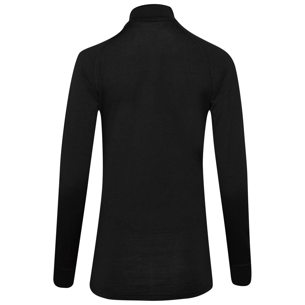 Isobaa | Womens Merino 200 Long Sleeve Zip Neck (Black) | Experience the best of 200gm Merino wool with this ultimate half-zip top – your go-to for challenging hikes, chilly bike commutes, post-workout layering, and unpredictable weather.