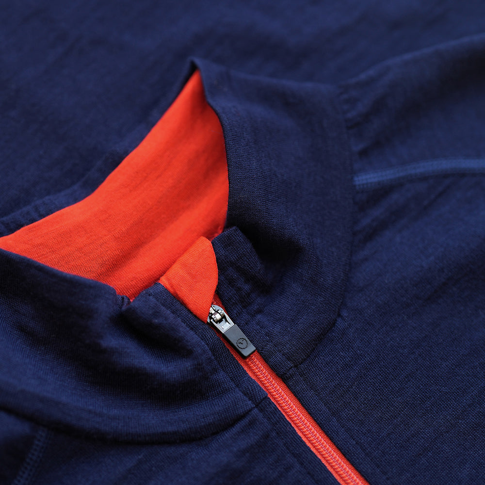 Isobaa | Womens Merino 200 Long Sleeve Zip Neck (Navy) | Experience the best of 200gm Merino wool with this ultimate half-zip top – your go-to for challenging hikes, chilly bike commutes, post-workout layering, and unpredictable weather.