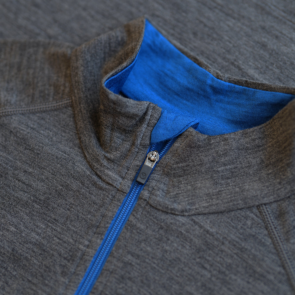 Isobaa | Womens Merino 200 Long Sleeve Zip Neck (Smoke) | Experience the best of 200gm Merino wool with this ultimate half-zip top – your go-to for challenging hikes, chilly bike commutes, post-workout layering, and unpredictable weather.