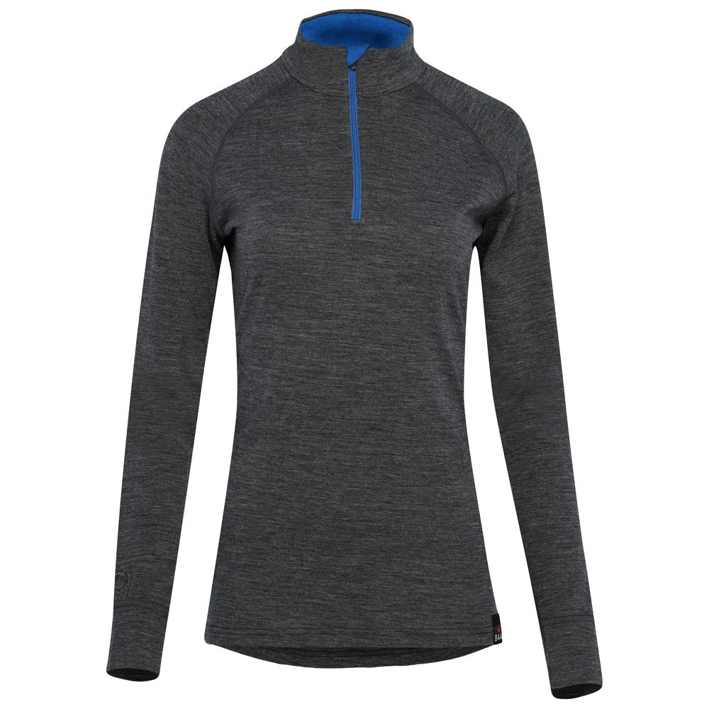 Isobaa | Womens Merino 200 Long Sleeve Zip Neck (Smoke) | Experience the best of 200gm Merino wool with this ultimate half-zip top – your go-to for challenging hikes, chilly bike commutes, post-workout layering, and unpredictable weather.
