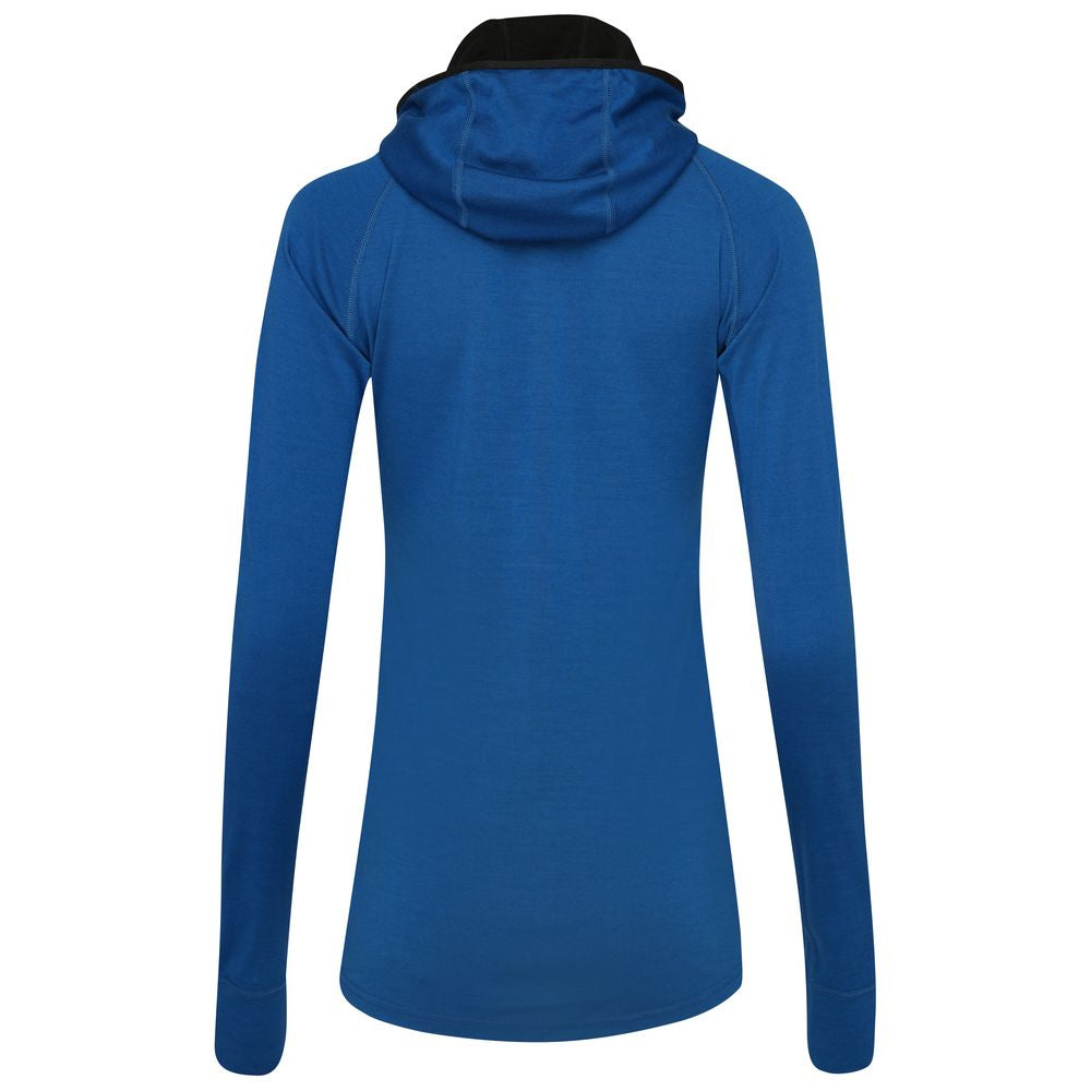 Isobaa | Womens Merino 200 Zip Neck Hoodie (Blue) | The ultimate 200gm Merino wool hoodie.