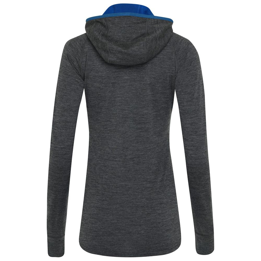 Isobaa | Womens Merino 200 Zip Neck Hoodie (Smoke) | The ultimate 200gm Merino wool hoodie.