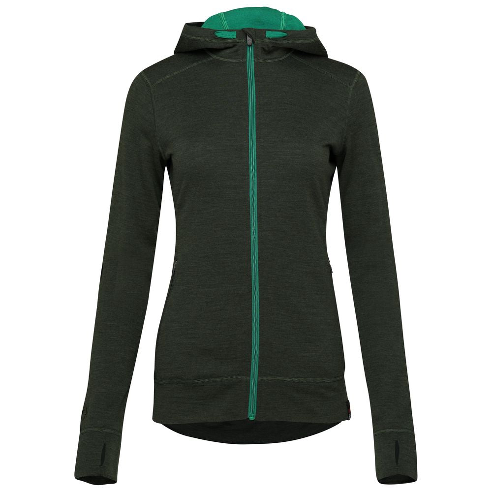 Isobaa | Womens Merino 260 Casual Hoodie (Forest) | The best in warmth and versatility: Isobaa 260gm midweight Merino wool hoodie.