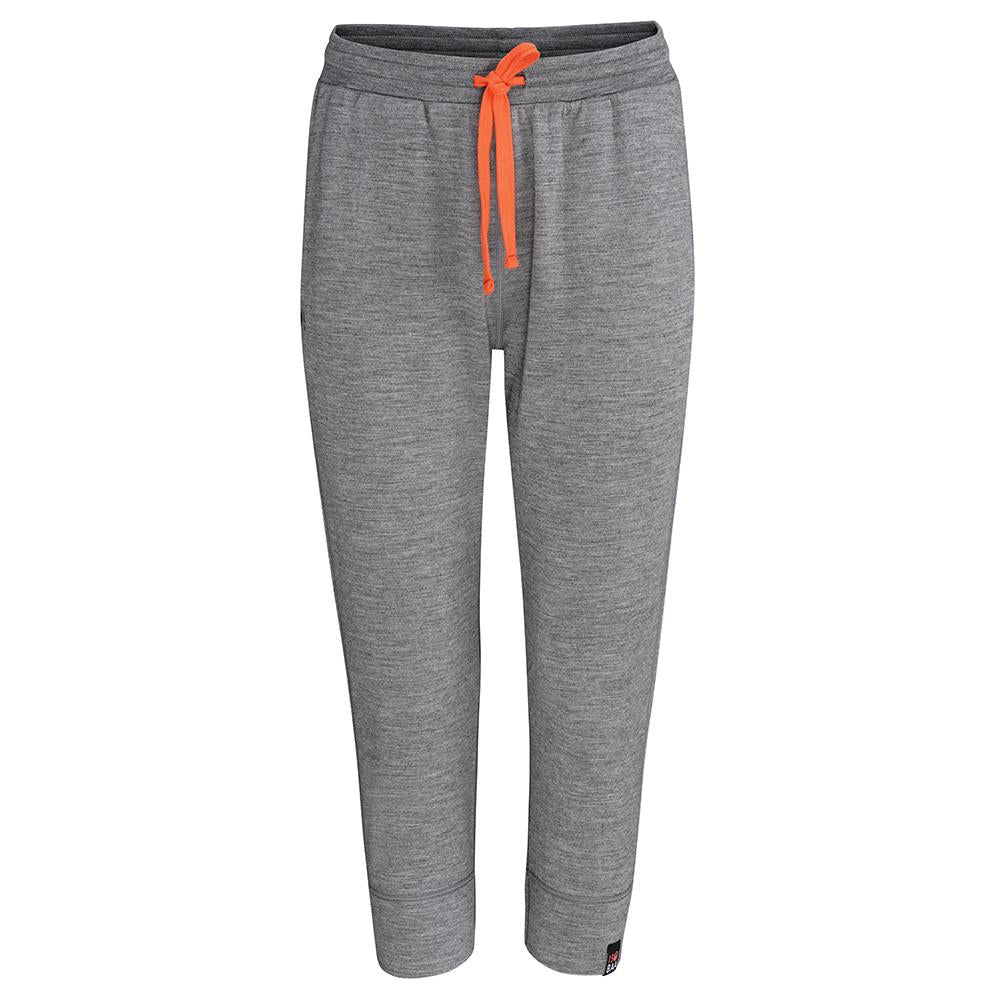 Isobaa | Womens Merino 260 Lounge Cuffed 3/4 Joggers (Charcoal/Orange) | Ultimate comfort and performance with our superfine Merino cropped joggers.