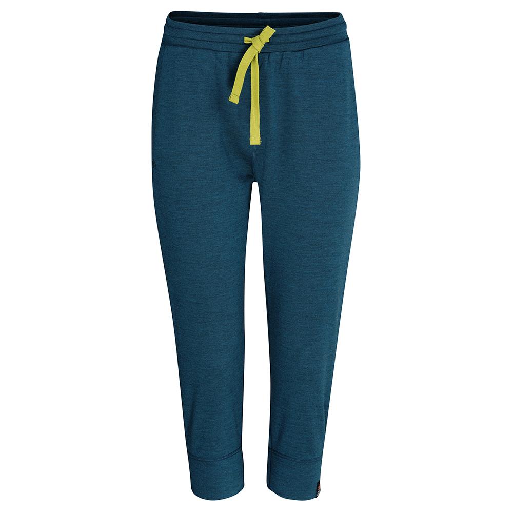 Isobaa | Womens Merino 260 Lounge Cuffed 3/4 Joggers (Petrol/Lime) | Ultimate comfort and performance with our superfine Merino cropped joggers.
