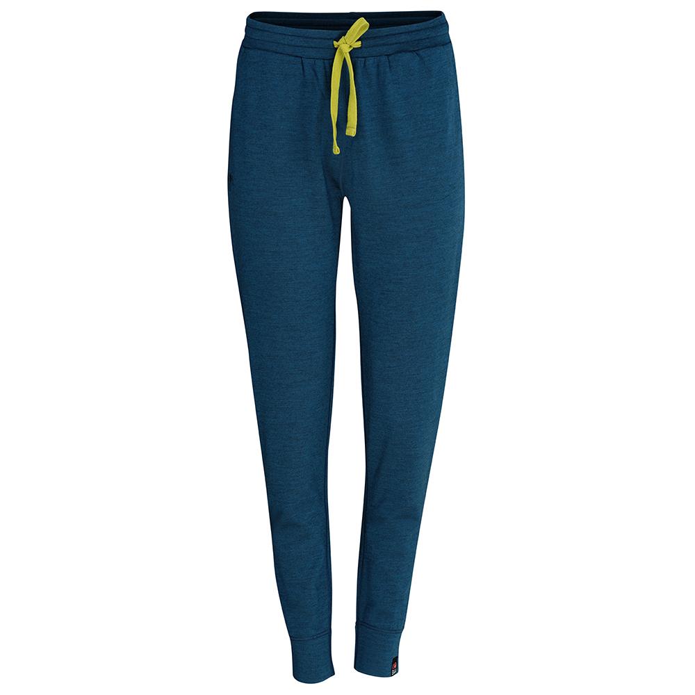 Isobaa | Womens Merino 260 Lounge Cuffed Joggers (Petrol/Lime) | Discover unparalleled comfort and versatility with our luxurious 260gm Merino wool lounge joggers.