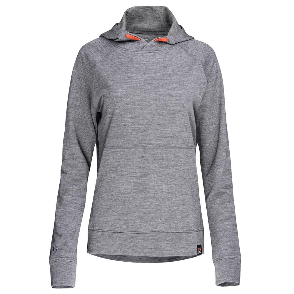 Isobaa | Womens Merino 260 Lounge Hoodie (Charcoal/Orange) | Experience the best in comfort and performance with our midweight 260gm Merino wool pullover hoodie.