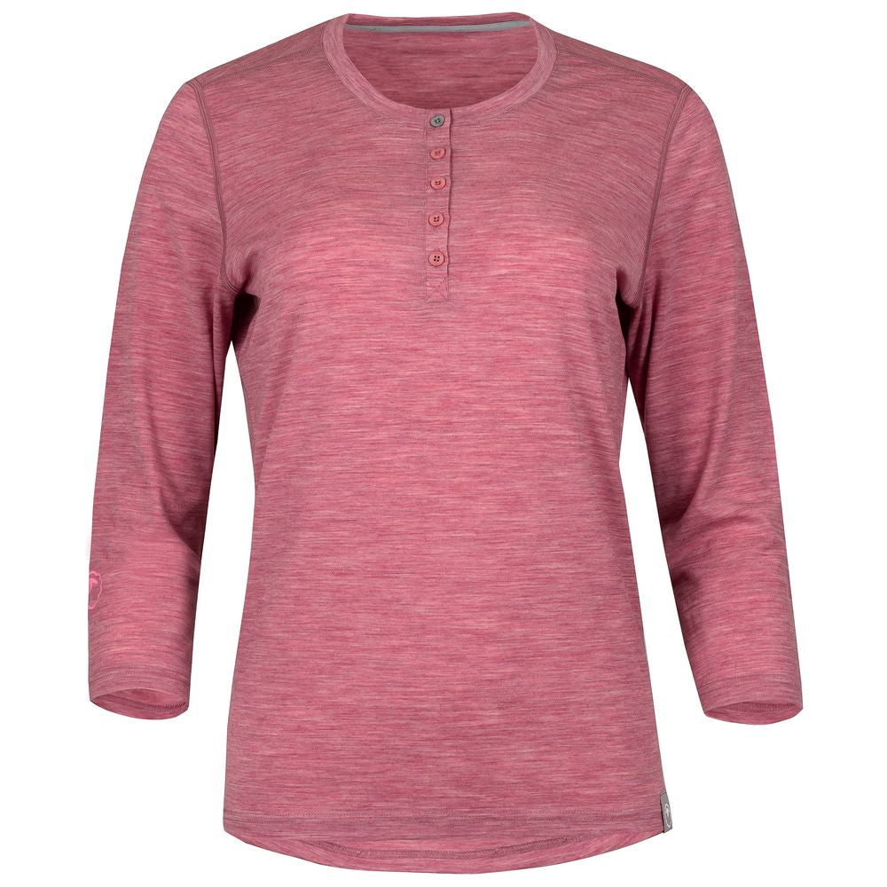 Isobaa | Womens Merino Blend 160 PJ Henley (Blush Melange) | Embrace effortless comfort with Isobaa's Merino blend Henley.