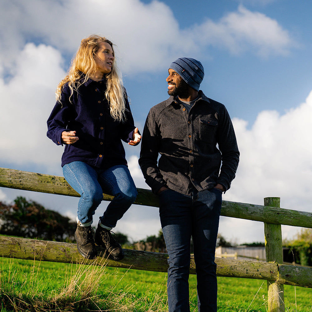 Isobaa | Womens Merino Blend Mountain Shirt (Navy) | Conquer trails, peaks, and urban adventures with this high-performance Merino blend overshirt.