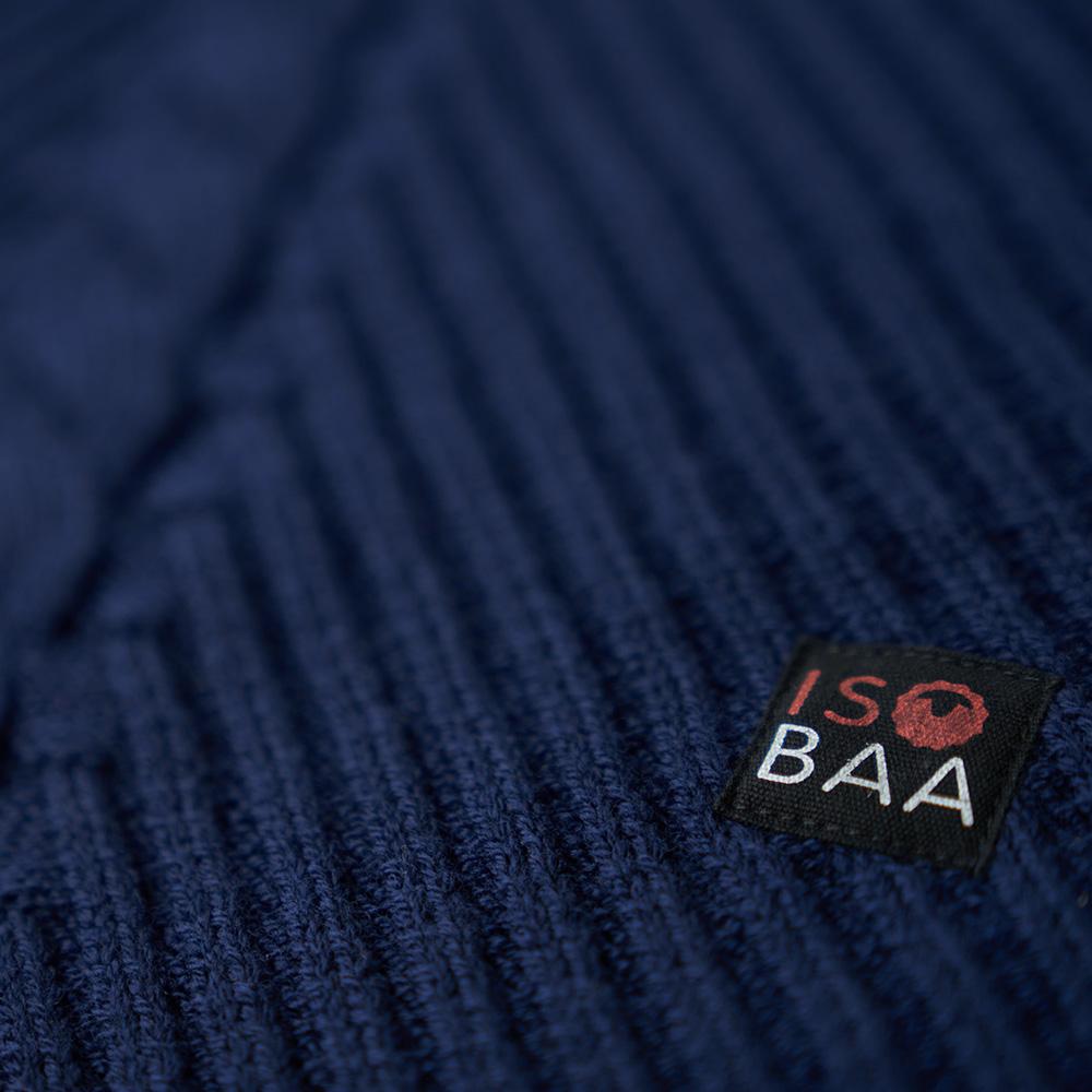 Isobaa | Womens Merino Cable Sweater (Navy) | Experience timeless style and outdoor-ready performance with our Merino wool crew neck sweater.