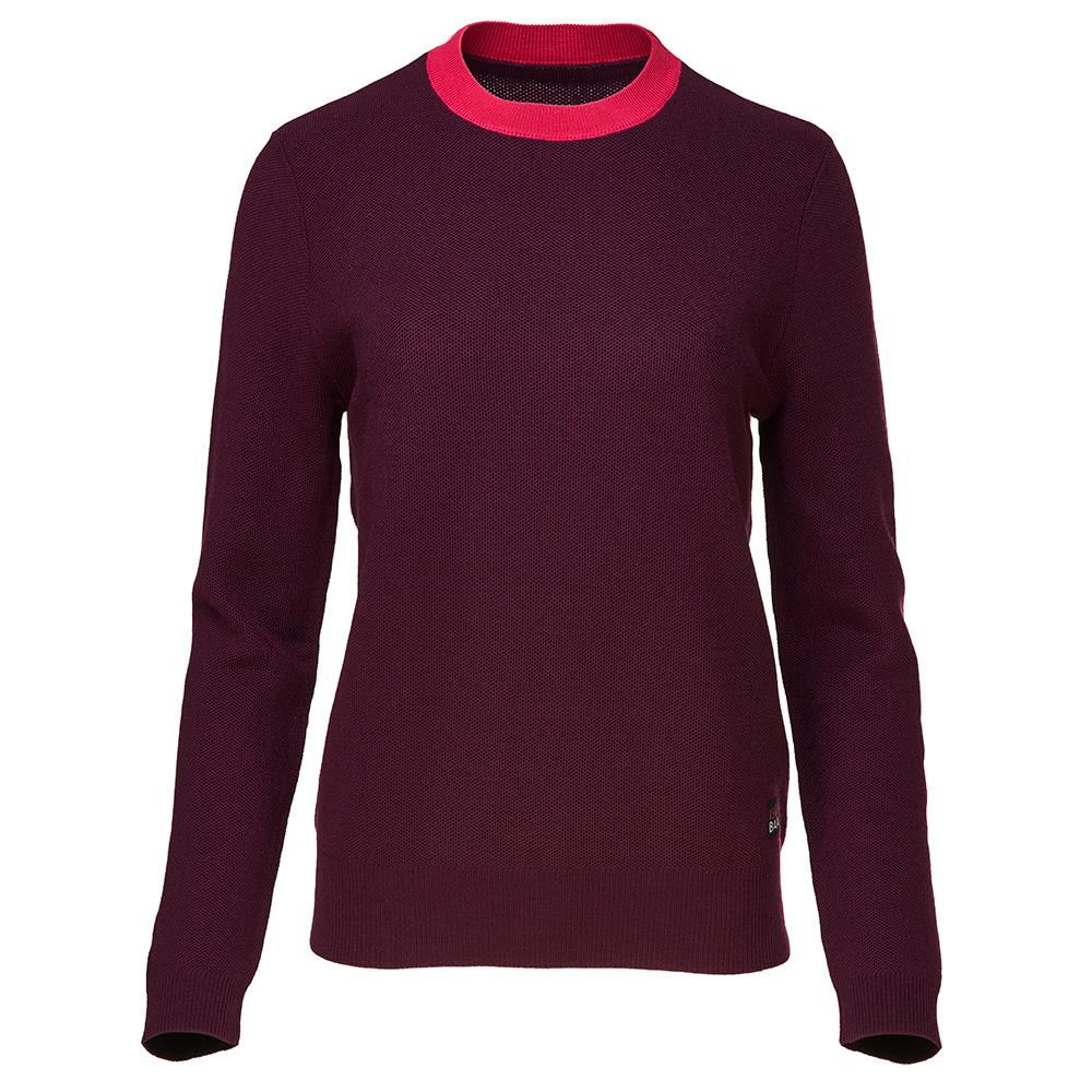 Isobaa | Womens Merino Honeycomb Sweater (Wine/Fuchsia) | The perfect blend of function and elegance in our extrafine 12-gauge Merino wool crew neck sweater.