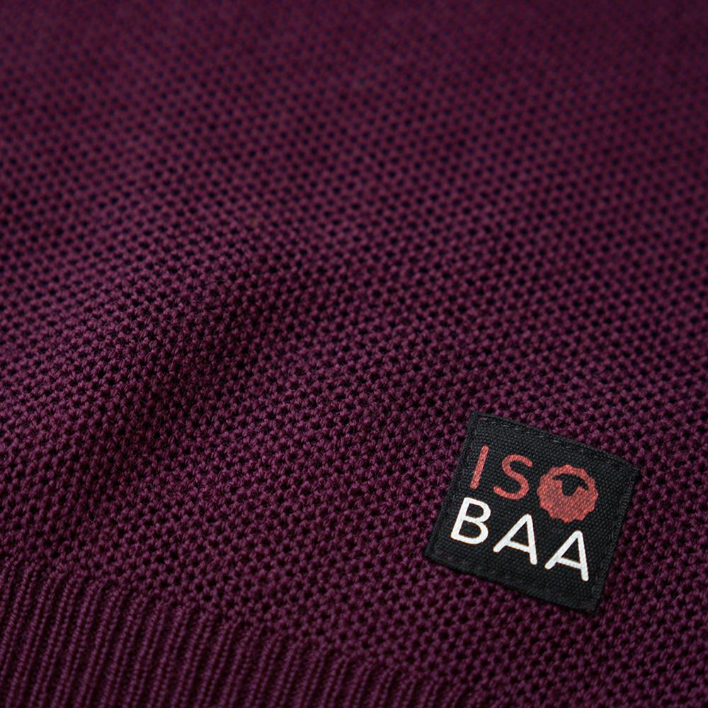 Isobaa | Womens Merino Honeycomb Sweater (Wine/Fuchsia) | The perfect blend of function and elegance in our extrafine 12-gauge Merino wool crew neck sweater.