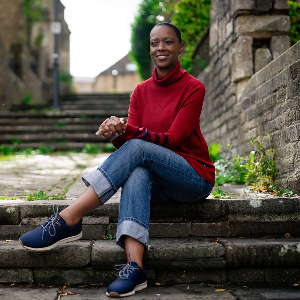 Isobaa | Womens Merino Roll Neck Sweater (Red/Wine) | Discover premium style and performance with Isobaa's extra-fine Merino roll neck sweater.