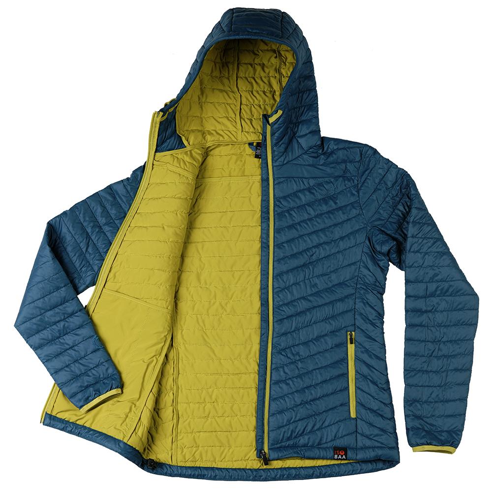 Isobaa | Womens Merino Wool Insulated Jacket (Petrol/Lime) | Innovative and sustainable design with our Merino jacket.