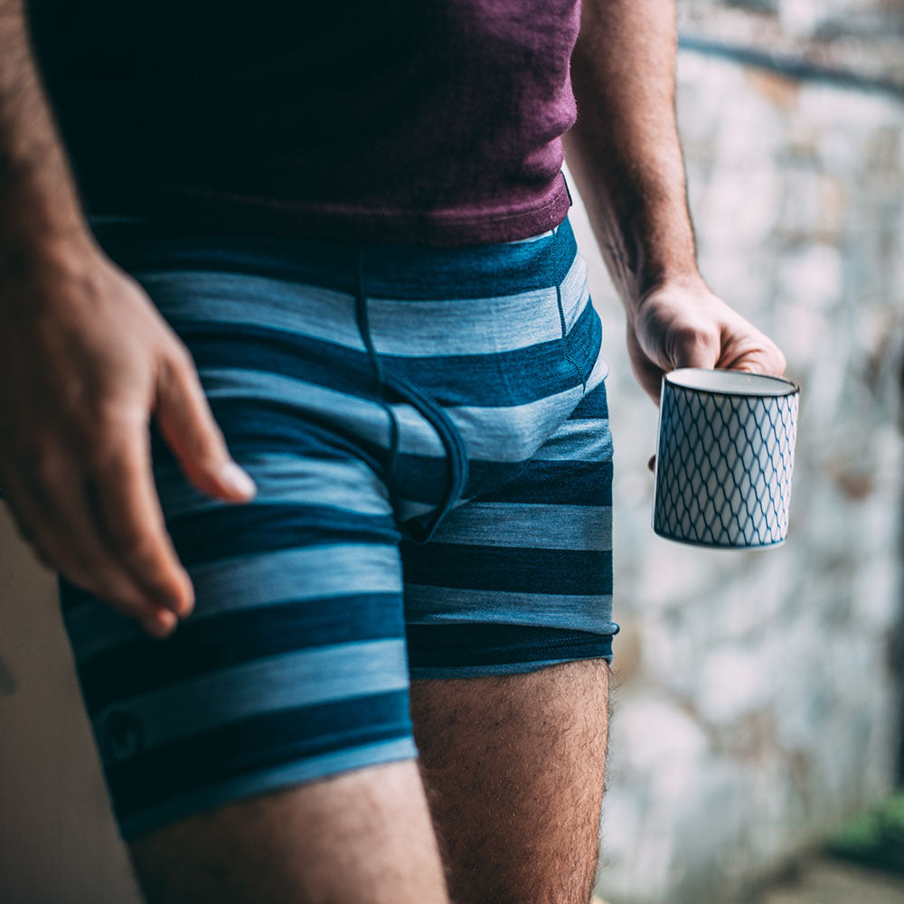 Isobaa | Mens Merino 180 Boxers (Petrol/Sky) | Ditch itchy, sweaty underwear and discover the game-changing comfort of Merino wool boxers. | Model: Craig