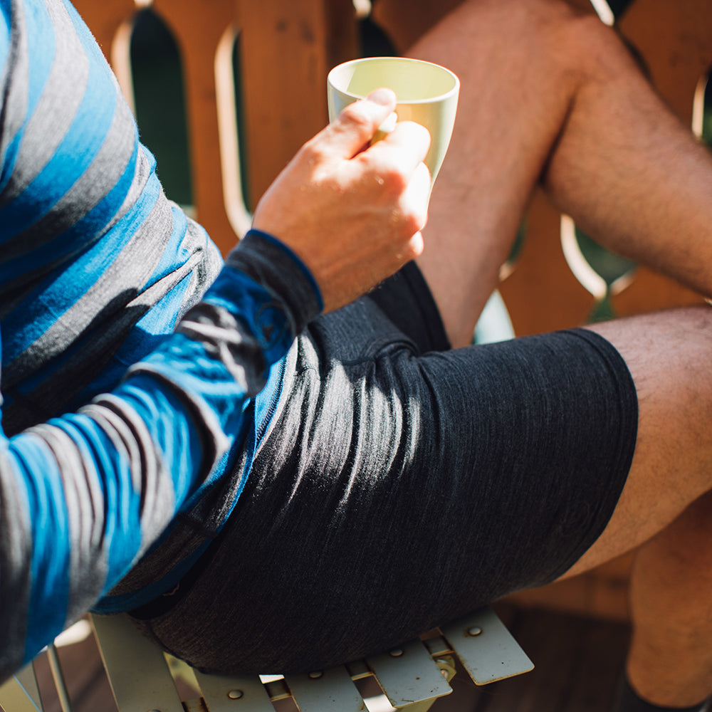 Isobaa | Mens Merino 180 Boxers (Smoke) | Ditch itchy, sweaty underwear and discover the game-changing comfort of Merino wool boxers. | Model: Craig
