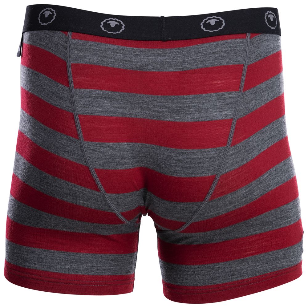 Isobaa | Mens Merino 180 Boxers (Smoke/Red) | Ditch itchy, sweaty underwear and discover the game-changing comfort of Merino wool boxers.