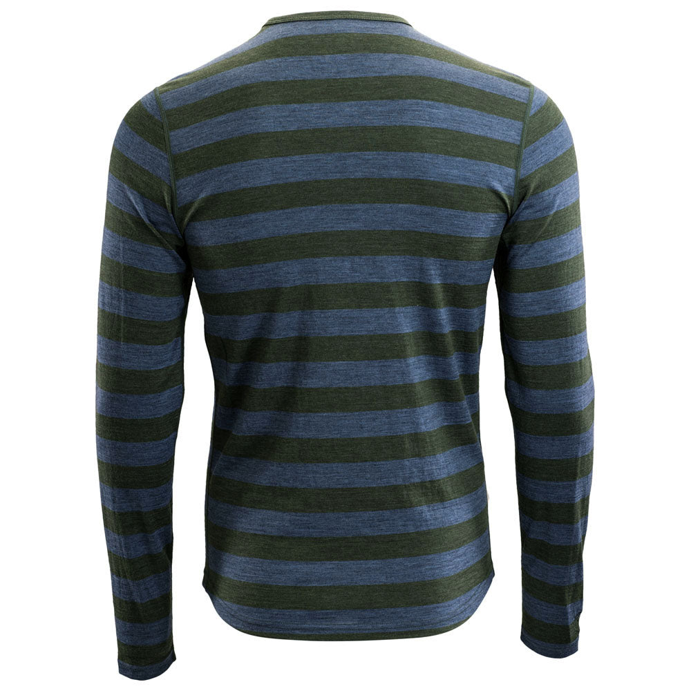 Isobaa | Mens Merino 180 Long Sleeve Crew (Forest/Denim) | Get outdoors with the ultimate Merino wool long-sleeve top.