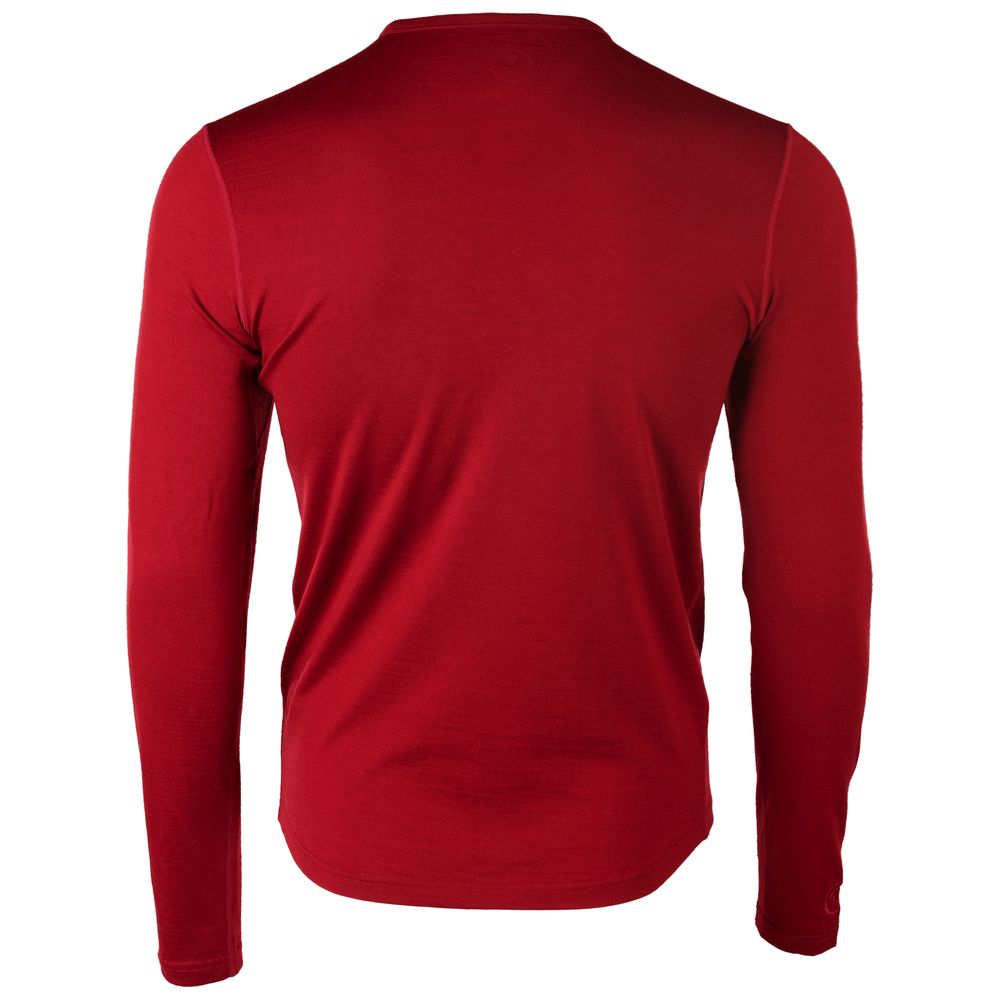 Isobaa | Mens Merino 180 Long Sleeve Crew (Red) | Get outdoors with the ultimate Merino wool long-sleeve top.