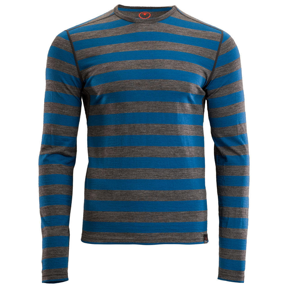 Isobaa | Mens Merino 180 Long Sleeve Crew (Smoke/Blue) | Get outdoors with the ultimate Merino wool long-sleeve top.