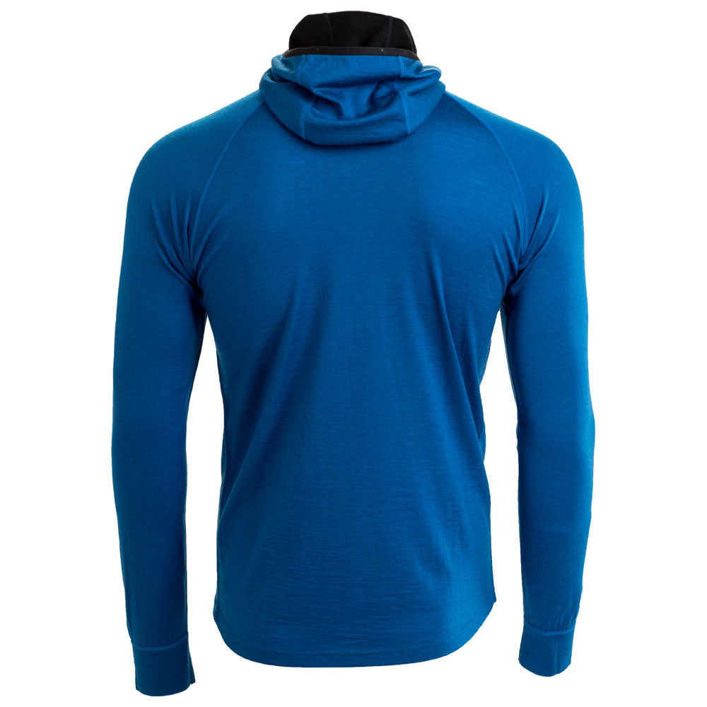 Isobaa | Mens Merino 200 Zip Neck Hoodie (Blue) | The ultimate 200gm Merino wool hoodie.