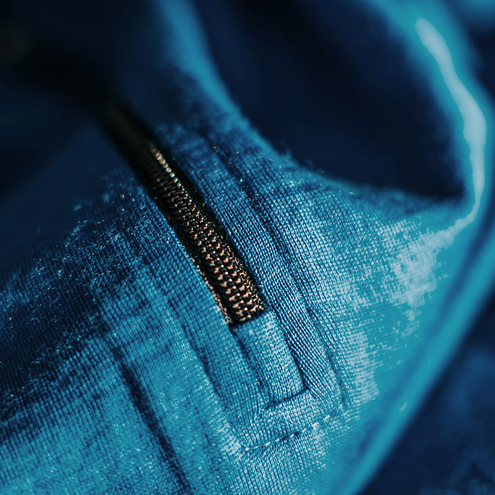 Isobaa | Mens Merino 200 Zip Neck Hoodie (Blue) | The ultimate 200gm Merino wool hoodie.