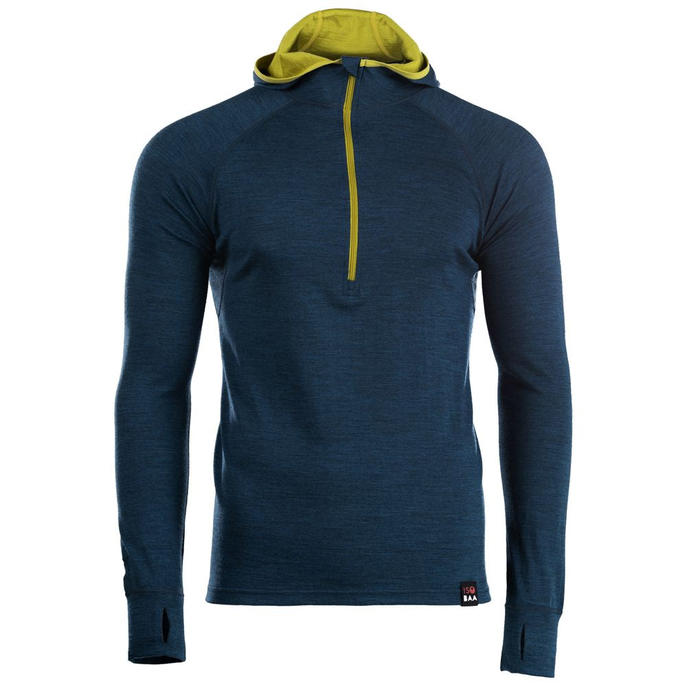 Isobaa | Mens Merino 200 Zip Neck Hoodie (Petrol) | The ultimate 200gm Merino wool hoodie.