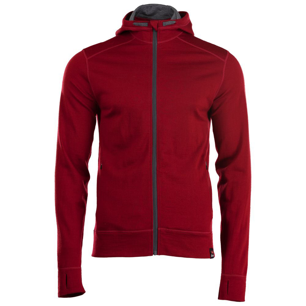 Isobaa | Mens Merino 260 Casual Hoodie (Red) | The best in warmth and versatility: Isobaa 260gm midweight Merino wool hoodie.