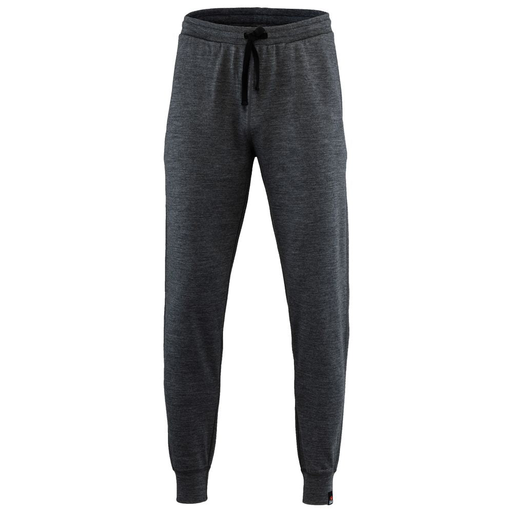 Isobaa | Mens Merino 260 Lounge Cuffed Joggers (Smoke/Black) | Discover unparalleled comfort and versatility with our luxurious 260gm Merino wool lounge joggers.
