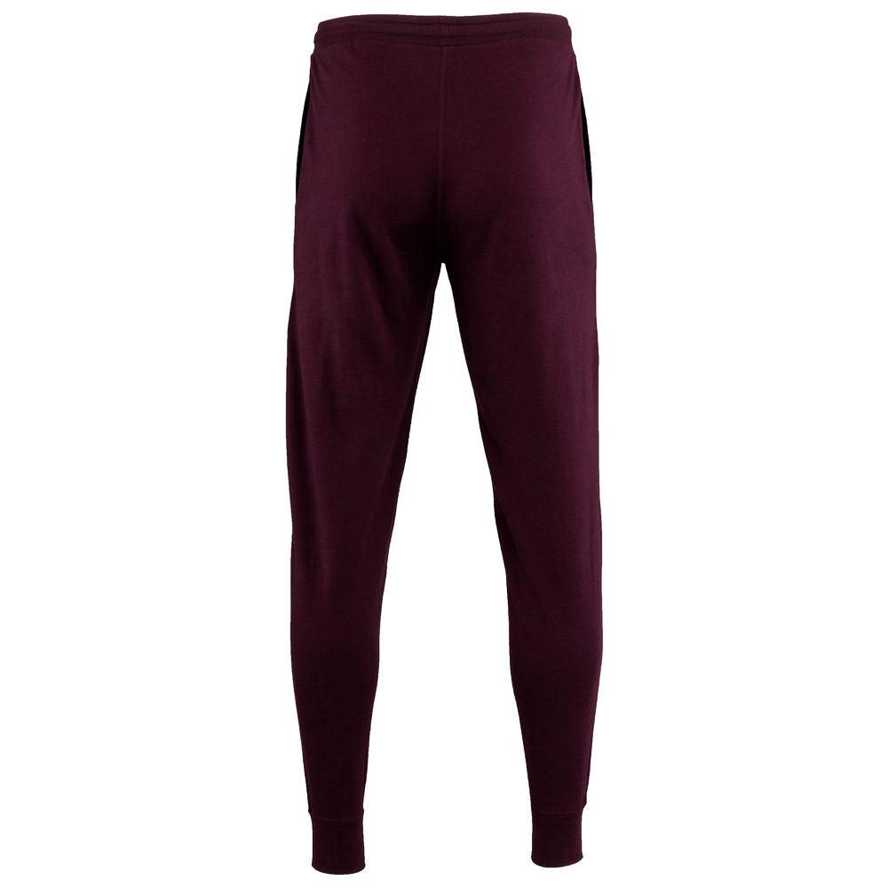 Isobaa | Mens Merino 260 Lounge Cuffed Joggers (Wine/Navy) | Discover unparalleled comfort and versatility with our luxurious 260gm Merino wool lounge joggers.