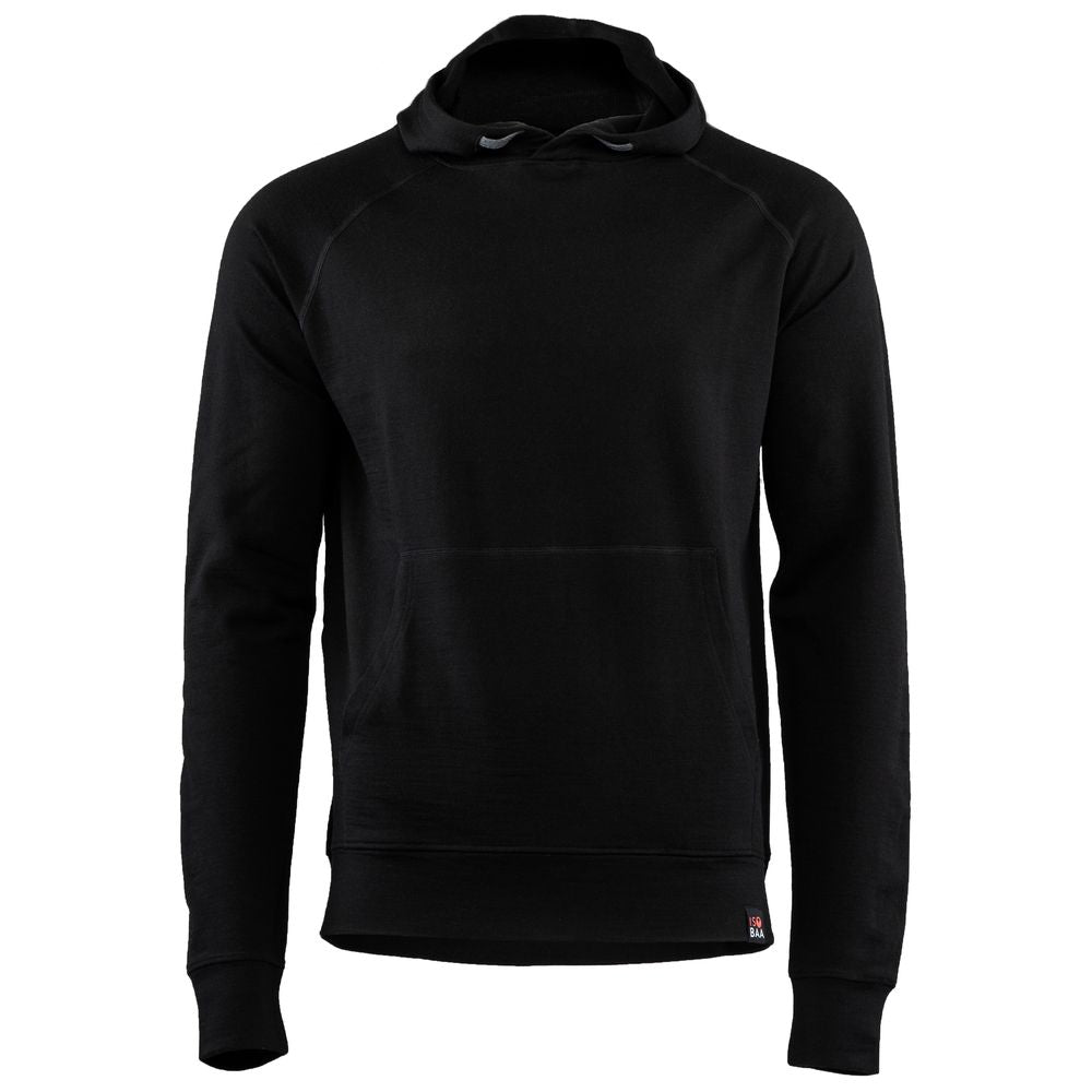 Isobaa | Mens Merino 260 Lounge Hoodie (Black/Smoke) | Experience the best in comfort and performance with our midweight 260gm Merino wool pullover hoodie.