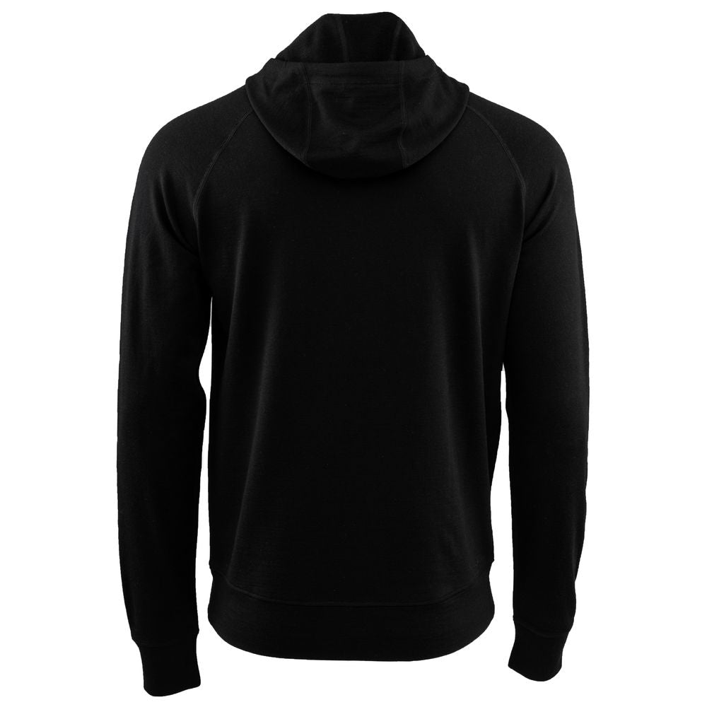 Isobaa | Mens Merino 260 Lounge Hoodie (Black/Smoke) | Experience the best in comfort and performance with our midweight 260gm Merino wool pullover hoodie.