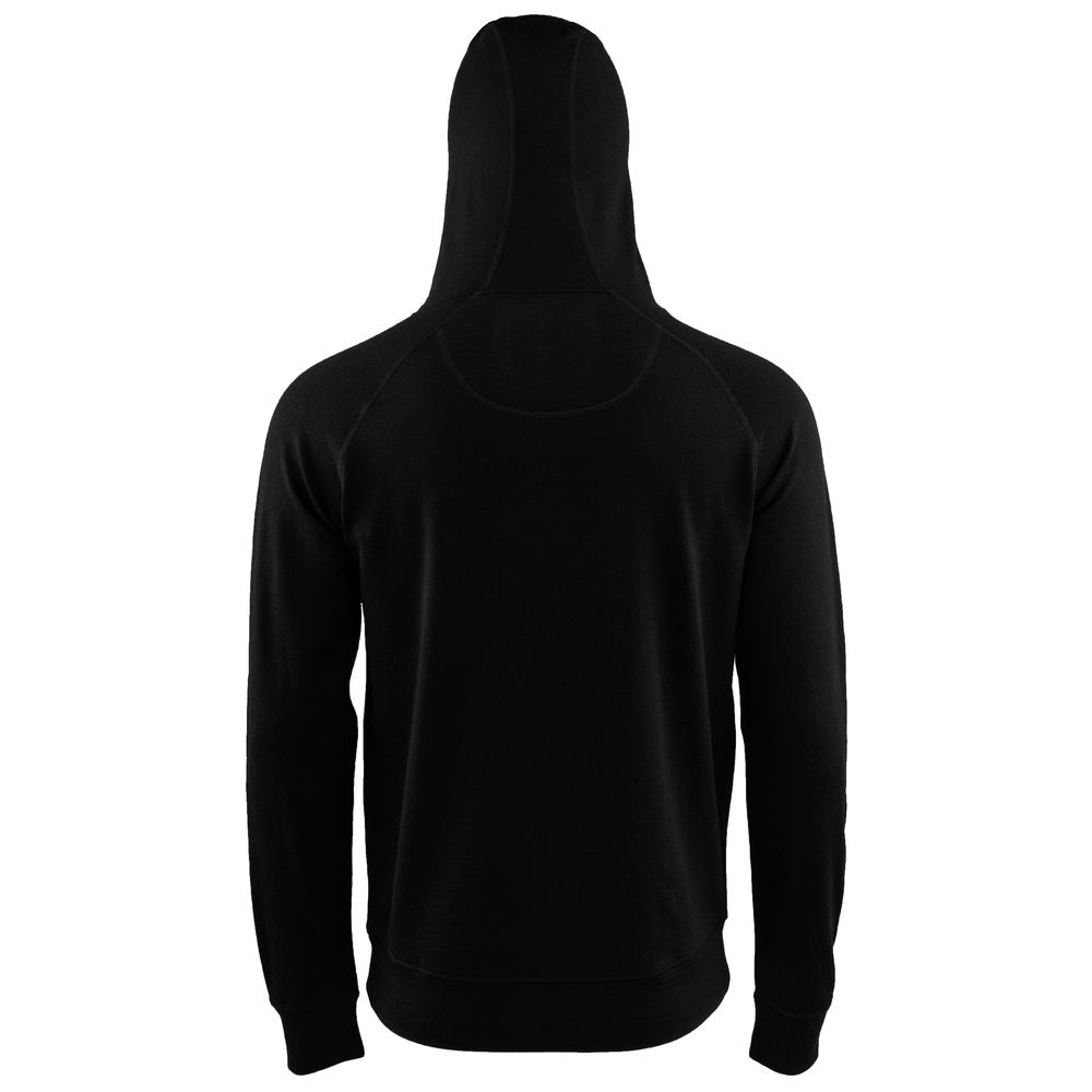 Isobaa | Mens Merino 260 Lounge Hoodie (Black/Smoke) | Experience the best in comfort and performance with our midweight 260gm Merino wool pullover hoodie.