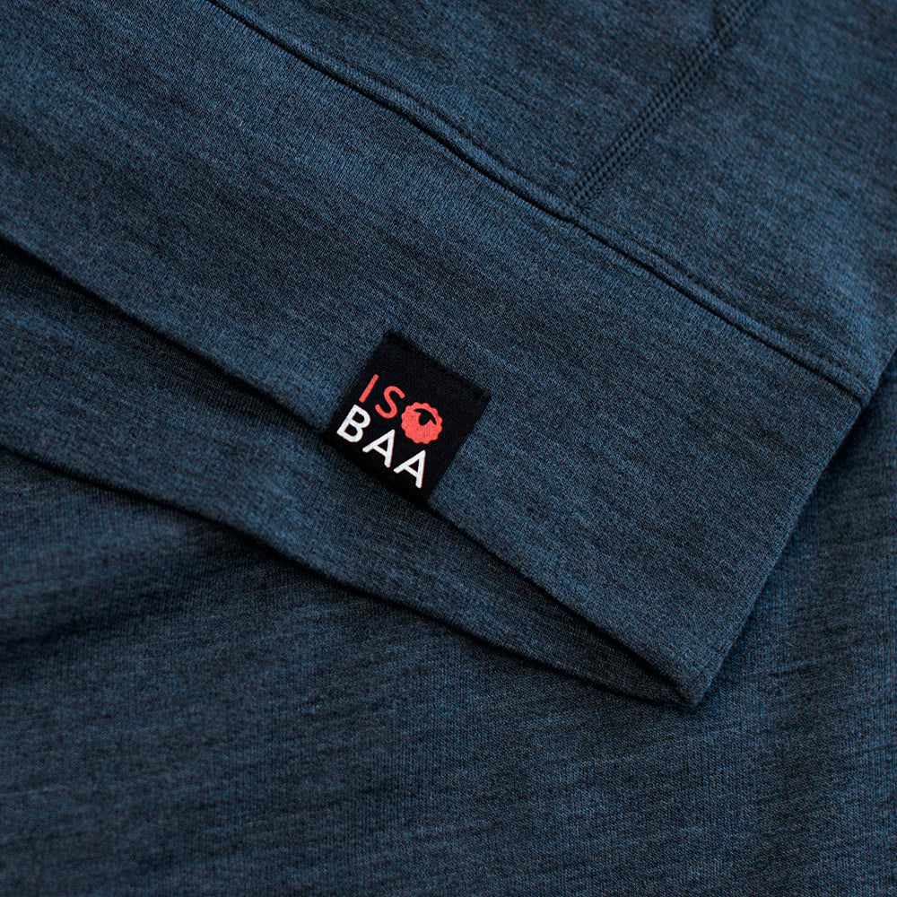 Isobaa | Mens Merino 260 Lounge Hoodie (Denim/Navy) | Experience the best in comfort and performance with our midweight 260gm Merino wool pullover hoodie.