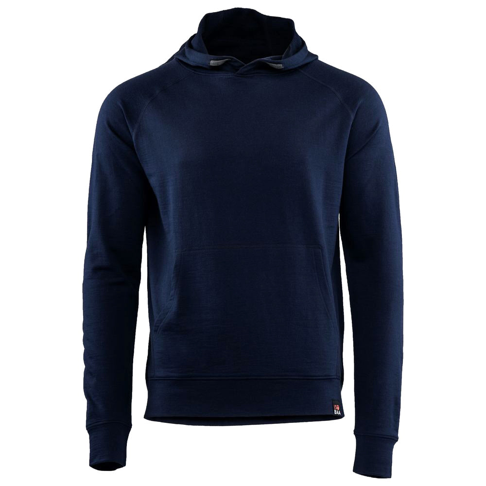 Isobaa | Mens Merino 260 Lounge Hoodie (Navy/Smoke) | Experience the best in comfort and performance with our midweight 260gm Merino wool pullover hoodie.