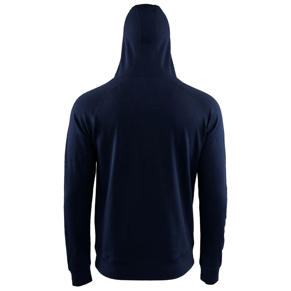Isobaa | Mens Merino 260 Lounge Hoodie (Navy/Smoke) | Experience the best in comfort and performance with our midweight 260gm Merino wool pullover hoodie.