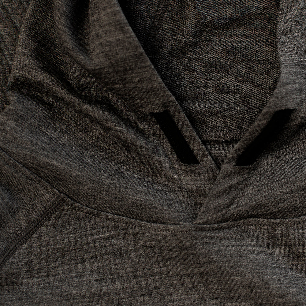 Isobaa | Mens Merino 260 Lounge Hoodie (Smoke/Black) | Experience the best in comfort and performance with our midweight 260gm Merino wool pullover hoodie.
