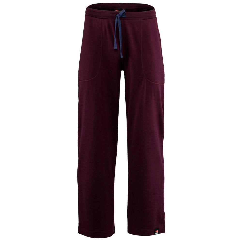 Isobaa | Mens Merino 260 Lounge Loose Joggers (Wine/Navy) | Isobaa 260gm Merino wool lounge joggers.