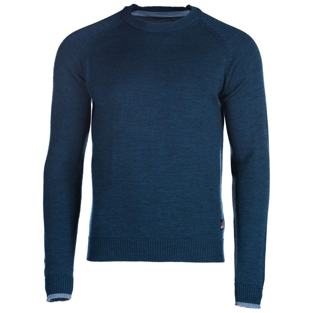 Isobaa | Mens Merino Crew Sweater (Petrol/Sky) | Everyday warmth and comfort with our superfine 12-gauge Merino wool crew neck sweater.
