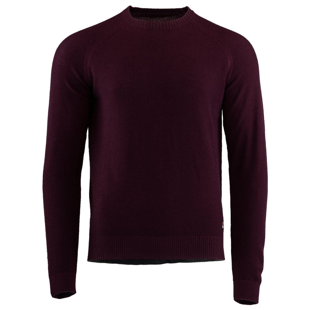 Isobaa | Mens Merino Moss Stitch Sweater (Wine/Smoke) | Discover timeless style and outdoor-ready comfort with our extrafine Merino wool crew neck sweater.