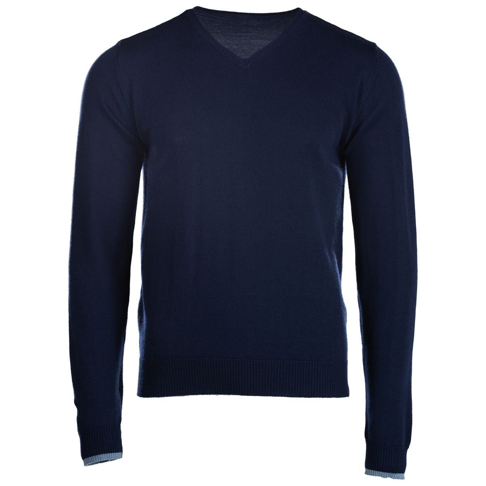 Isobaa | Mens Merino V Neck Sweater (Navy) | Stay comfortable on the go with our V-neck sweater crafted from superfine Merino wool.