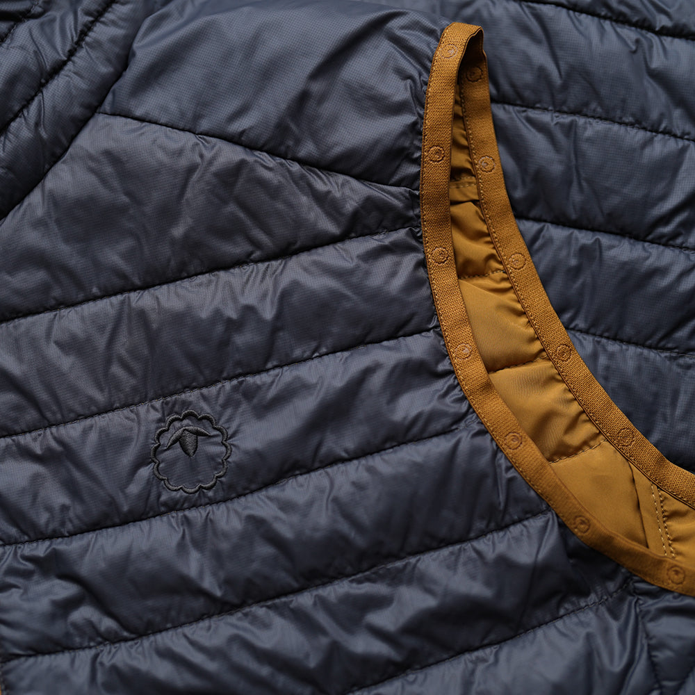 Isobaa | Mens Merino Wool Insulated Gilet (Smoke/Mustard) | Fight the chill with our innovative Merino gilet.