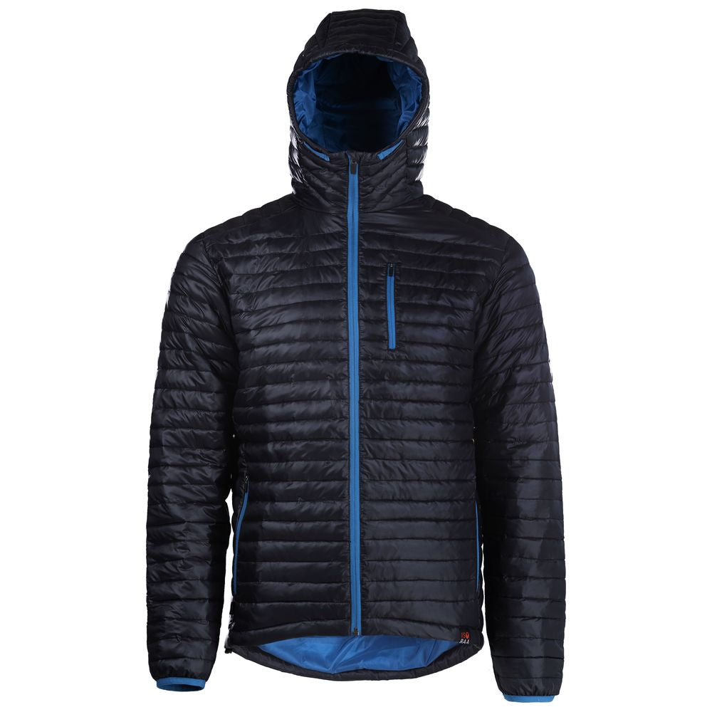 Isobaa | Mens Merino Wool Insulated Jacket (Black/Blue) | Innovative and sustainable design with our Merino jacket.